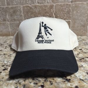 Pirate Adjustable Snapback Hat L'Homme Sautant Paris France (black/cream)